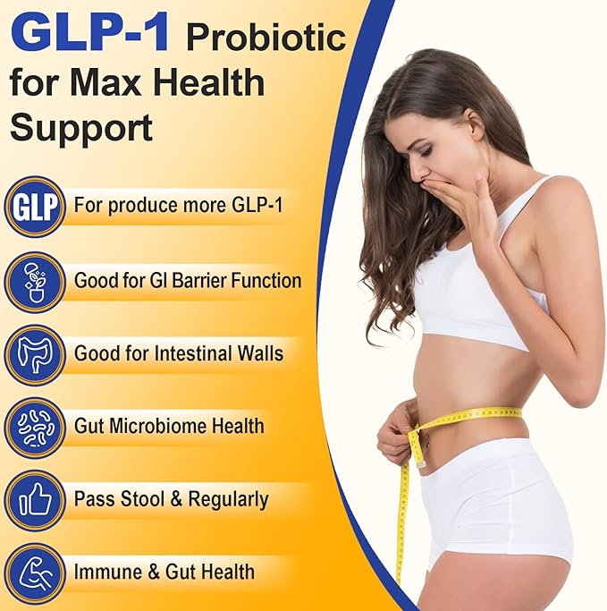 GLP-1 Supplement | 300 Billion AFU Akkermansia Muciniphila, Akkermansia Probiotic for Women Men, Akka Superbiotics for GLP-1 Production, Digestive, Gut, Immunity, Enhances Gut Lining Function, 60 Caps