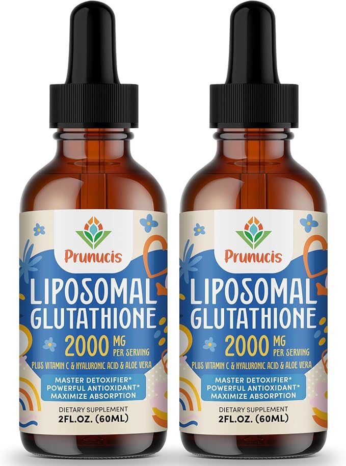 2000MG Liposomal Glutathione Liquid, 98% Absorption, Glutathione Liquid Supplement, Active Form L- Glutathione, Powerful Antioxidant Non-GMO for Immune System, Aging Defense, Detox, 4 FL.OZ