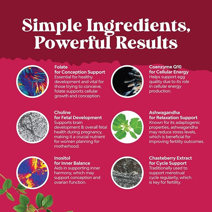 Fertility Gummies for Women Trying to Conceive - Yummy Gummy Fertility Supplement for Women with Myo-Inositol Folic Acid & Vitex Chasteberry - Vegan Non-GMO & Gluten Free - Juicy Peach (60 Servings)