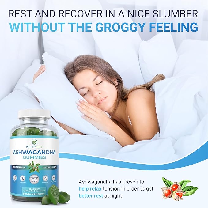 Ashwagandha Gummies (Max Strength - 750mg/Gummy) (90ct - Up to 3 Month Supply) Support Calm Mood, Relaxation & Cognitive Support - Ashwagandha Gummies for Women Ashwagandha Gummies for Men
