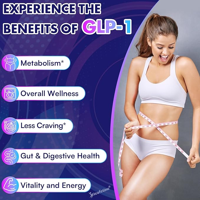 GLP-1 Supplement Support, with Naturally GLP-1 Supplement Probiotic, Hops & Green Tea Extract, GLP 1 Supplement for Gut, Energy, GLP-1 Levels & Overall Health - 60 Capsules