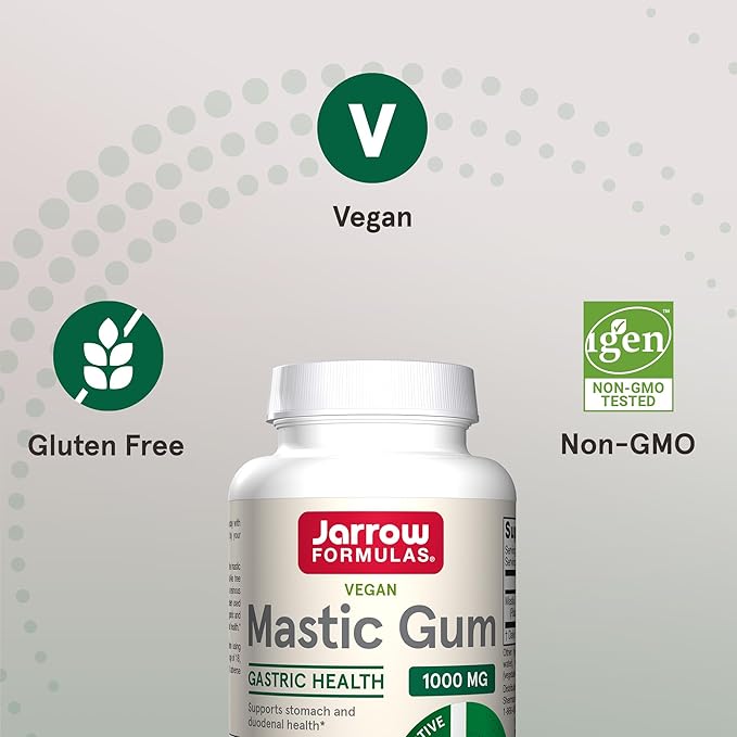 Jarrow Formulas Mastic Gum 1000 mg, Dietary Supplement for Gastrointestinal Health Support, 120 Veggie Capsules, 60 Day Supply, Pack of 12