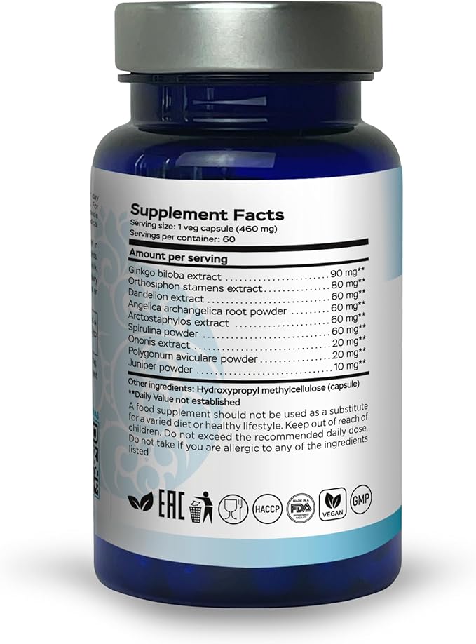 RenActive Kidney Detox Cleanse, Kidney Health Supplement for All-Natural Kidney Cleanse, Gut Health and Overall Wellness, 60 Veg Capsules, GMP