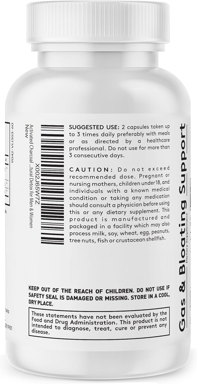 Youth & Tonic 3X Belly Bloating Pills for Puffiness, Water Debloat, Stomach, Gut & Colon Cleanse Detox | with Liquid Activated Charcoal, Coconut & Peppermint Oil, Senna Leaf & More | 150 Capsules