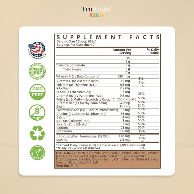 TruHeight Toddler Advanced Formula+ (Vanilla) 16 Vitamins Including Protein, Vitamin C, D, & Iron for 1, 2, 3 Years Old, Pediatric Endorsed Nutritional Drink, Toddler Complete Nutrition 12-36 Months
