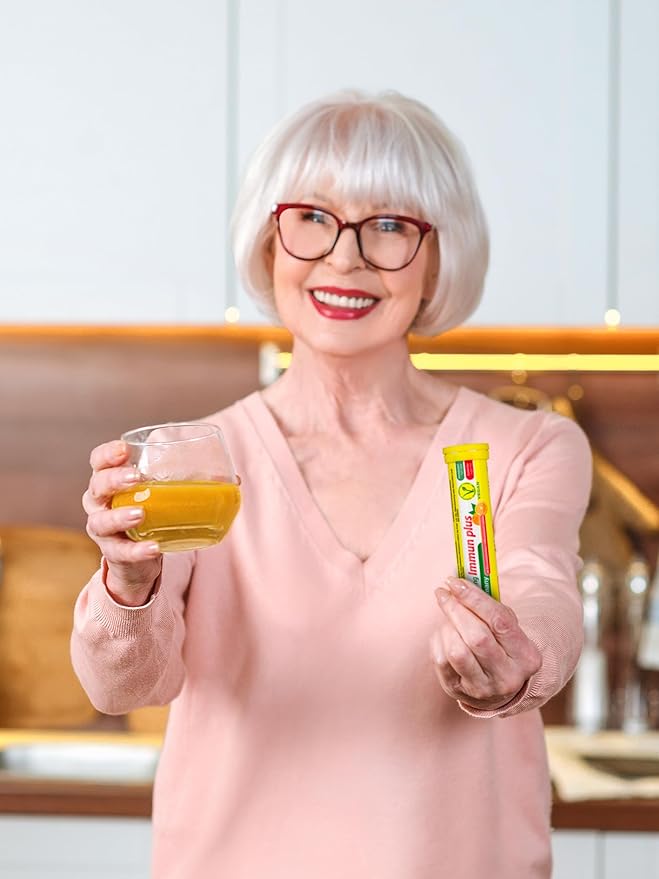 T&D Oxi C 1000 mg Vitamin C - 140 Vegan Drink Effervescent Tablets - Orange Flavor - Made in Germany