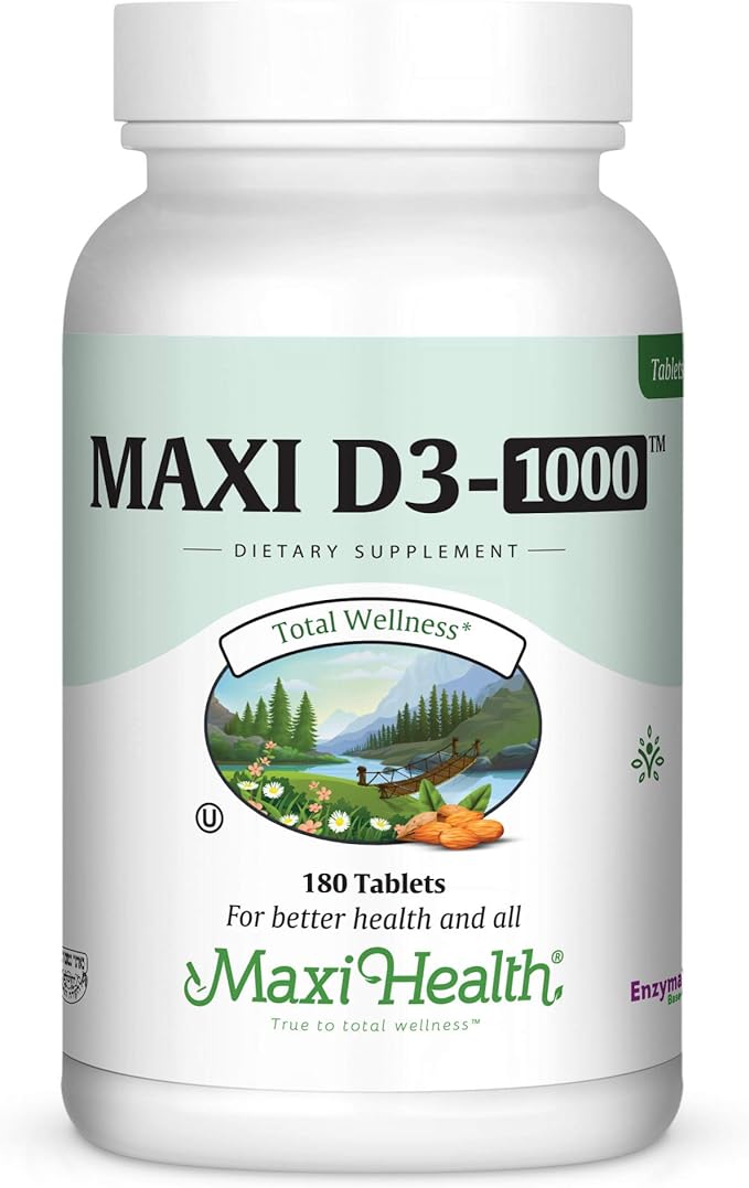 Maxi Health Vitamin D3 1000, Bottle,Tablets,180 Tablets,ZZZ-2