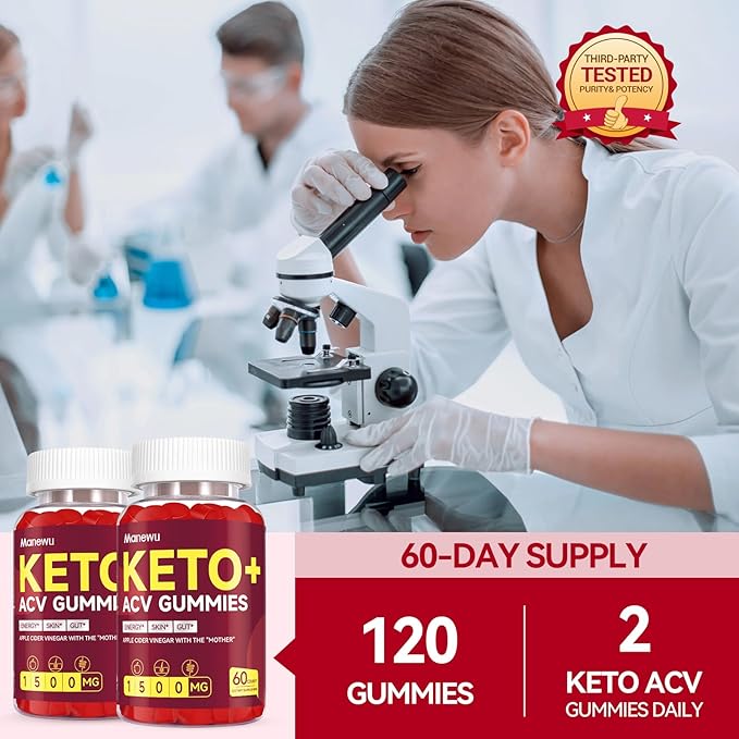 Keto ACV Gummies - Rapid Keto ACV Diet Supplement ACV Keto Gummies for Women Men - 1500mg Organic Gluten Free Apple Cider Vinegar with Mother - Support Gut Digestion
