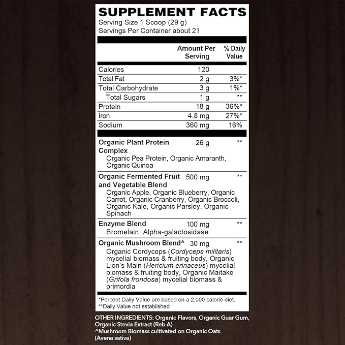 SOTRU Organic Vegan Protein Powder - Whole Food, Plant Based Protein Powder with Green Superfoods, Enzymes & Probiotics - USDA Certified Organic, Non-GMO, Gluten-Free - Vanilla 18.5 oz, 21 Servings