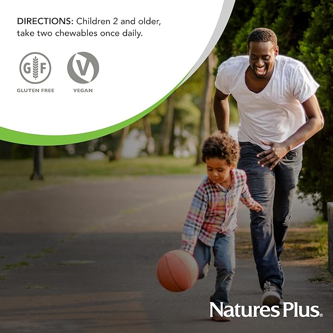 NaturesPlus Animal Parade Children's Chewable Multivitamin - 90 Animal-Shaped Tablets - Natural Assorted Flavors - Vegan, Gluten Free - 45 Servings