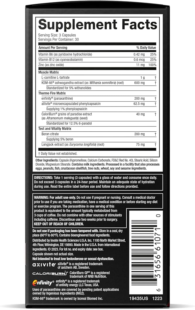 MuscleTech AlphaTest Thermo XTR Thermogenic Testosterone Booster| Muscle & Strength Builder for Men | Workout Supplement | 90 Capsules | 30 Servings