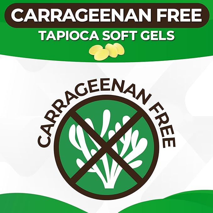 Vegan Omega 3 - Carrageenan Free Plant Based Algal DHA/EPA- 60 Veggie Softgels - Supports Brain, Heart, Joints & Prenatal Health - Essential Fatty Acids Supplements