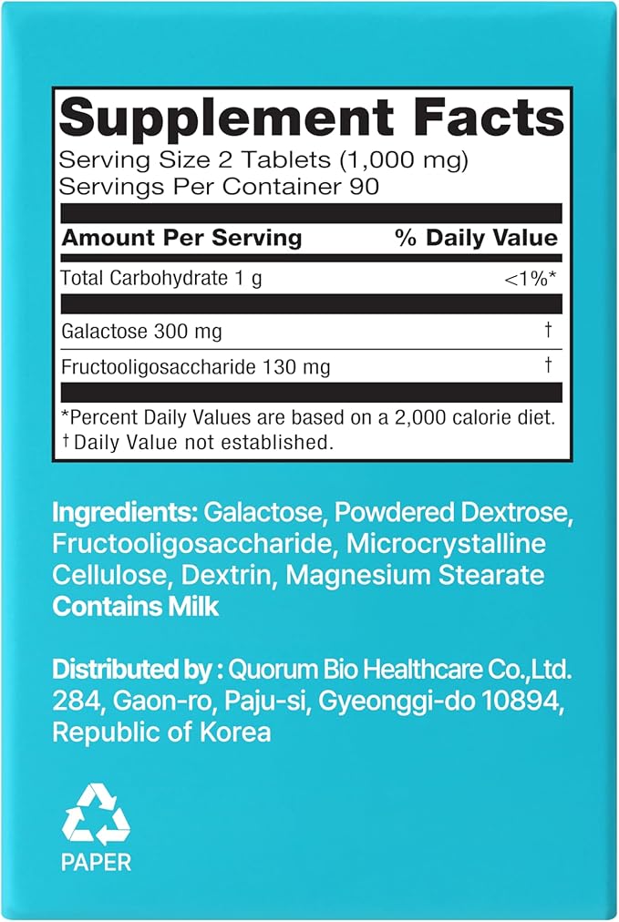 Original 2 Packs, 180 Servings, Naturally Supports GLP-1 Level Elevation, Galactose Included, Gut Health, Prebiotics, Chewable
