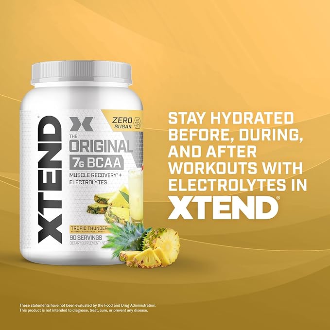 Xtend XTEND Original BCAA Powder 7g BCAA and 2.5g L-Glutamine, Sugar Free Post Workout Muscle Recovery Drink with Amino Acids for Men & Women, 90 Servings