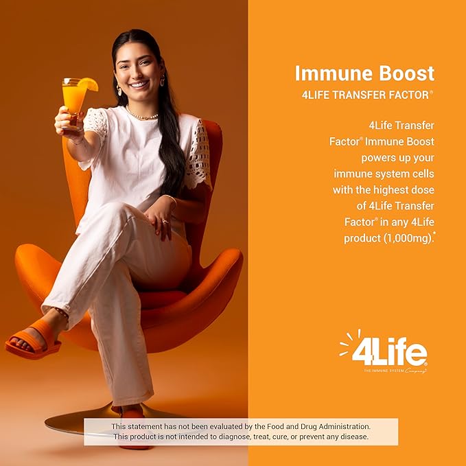 4Life Immune Boost - Wide Spectrum Immune Defense Transfer Factor, zinc, and Vitamin C - 5 Powder Packs