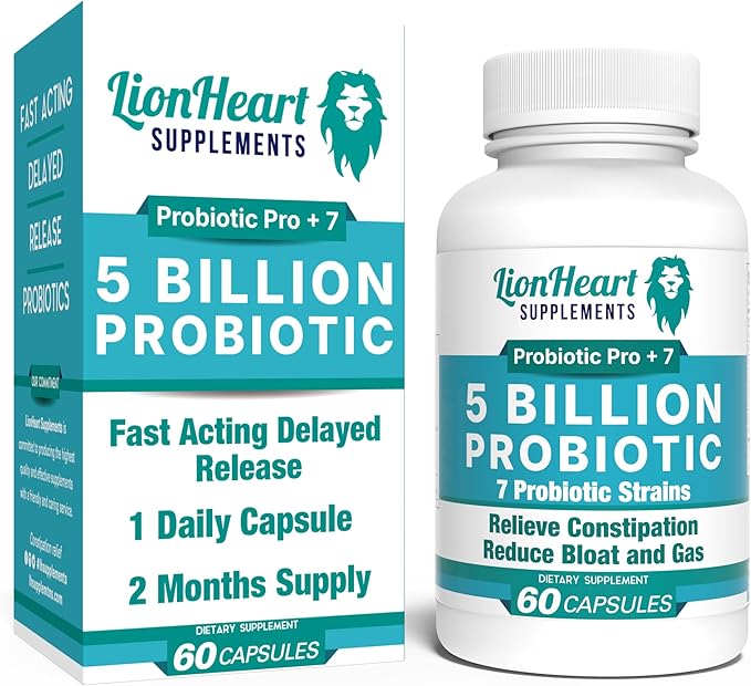 Probiotics for Constipation - Bowel Movement - Bloat and Gas Relief - probiotic Supplement with acidophilus & bifidobacterium - for Men & Women 60 caps