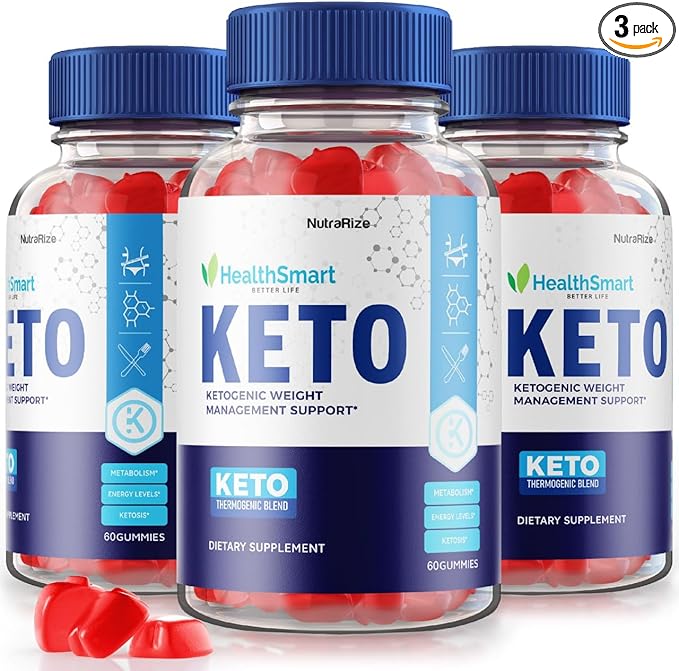 (3 Pack) Health Smart Gummies - Health Smart Keto ACV Gummies, Health Smart Keto Gummies for Advanced Weight Loss, Keto + ACV Gummy, Maximum Strength Supplement, HealthSmart Reviews (180 Gummies)