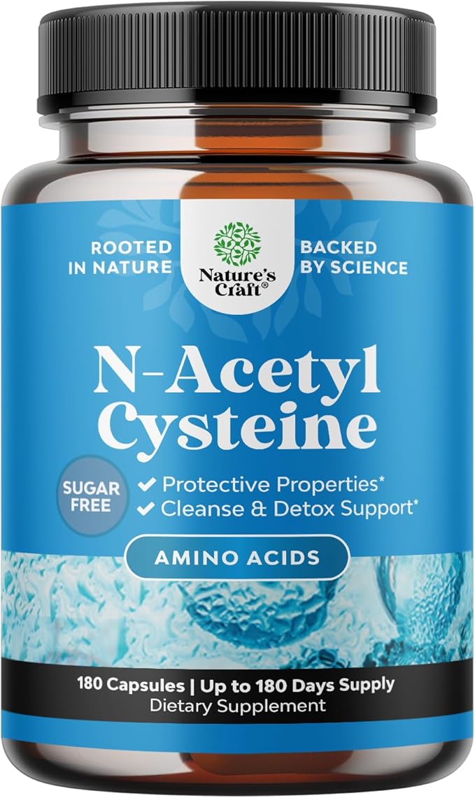 NAC Supplement N-Acetyl Cysteine 600mg - Potent Vegan High Absorption NAC 600 mg Capsules Glutathione Precursor for Liver Cleanse Detox & Repair plus Lung Health and Immunity Support (180ct)