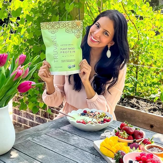 Truvani Vegan Pea Protein Powder | Matcha | 20g Organic Plant Based Protein | 20 Servings | Keto | Gluten & Dairy Free | Low Carb | No Added Sugar