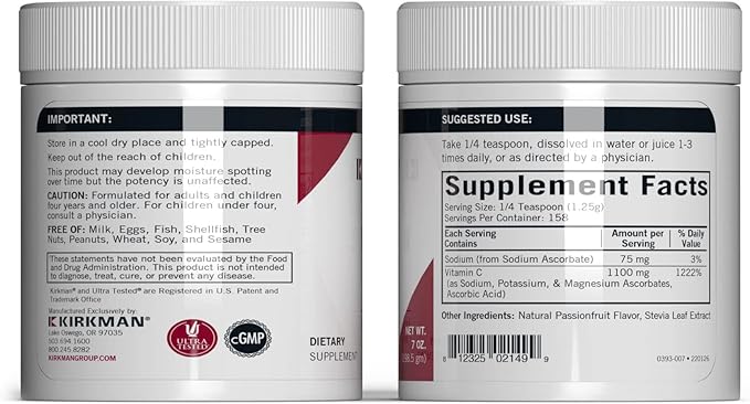 Buffered Vitamin C Powder - Bio-Max Series - Flavored, 7 oz