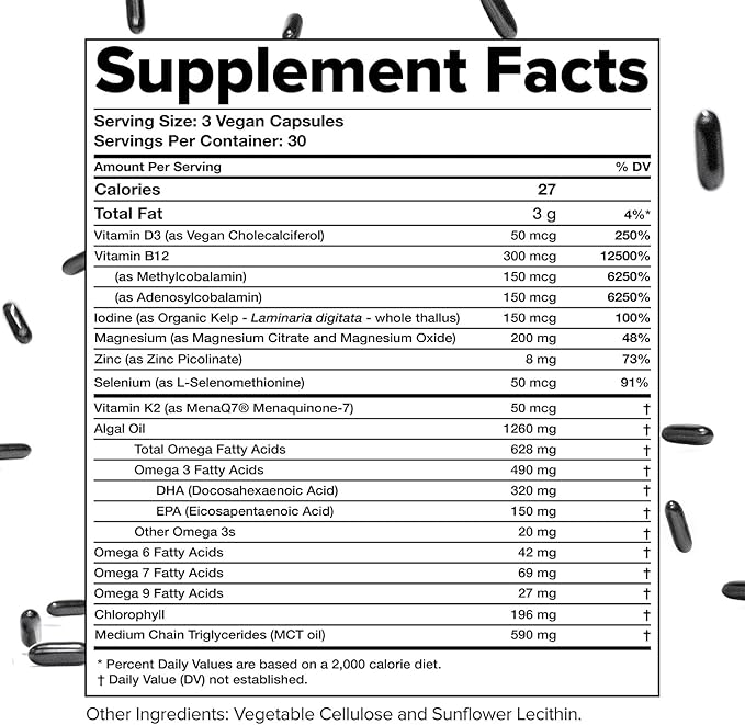 Complement Bundle- Vegan Multivitamin (90 Capsules) & Triple B12 Spray (60 Servings) - Complete Nutrition with Omega 3, Vitamins D3 K2, Zinc, Magnesium & Raspberry- Flavored B12 for Energy & Health
