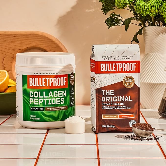 Bulletproof Vanilla Collagen Peptides Powder with MCT Oil, 14.3 Ounces, Grass-Fed Collagen Protein for Skin, Bone and Joint Support, Pasture Raised, No Added Hormones