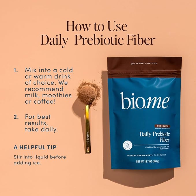 Daily Prebiotic Fiber Chocolate-Fiber Supplement Powder for Digestive Health & Gut Health - Fiber Powder Prebiotics, Non-GMO Dietary Fiber, Gluten & Sugar Free Soluble Fiber Supplements-30 Servings