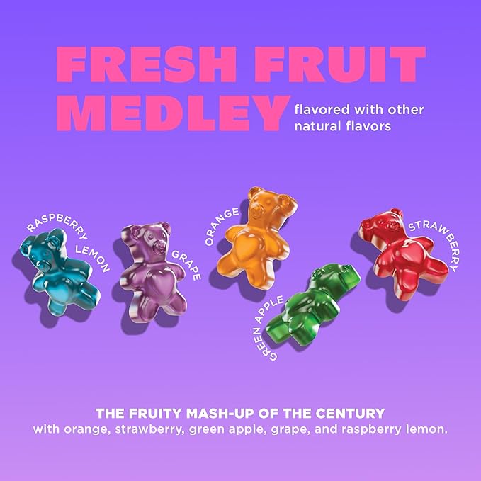 Tandy Belly Bears Fiber & Probiotic Gummies I Daily Digestive Health Gummies for Gut Health with Fresh Fruit Medly Flavor I Gluten-Free Fast-Acting Dietary Supplement Gummy I 6-Pack