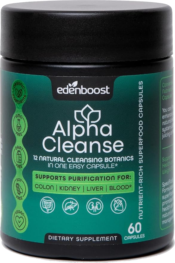 AlphaCleanse | Liver Health and Detox Blend Made with 12 Organic Superfoods. Milk Thistle, Dandelion Root, Burdock Root. Formulated for Detox Support, Liver, Digestive Health.