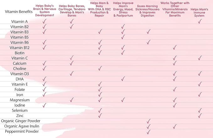 Feed Mom & Me Prenatal Vitamin + DHA, 22 Vitamins & Minerals for Baby’s Development & Mom Nourishment: Folate, Selenium, Iron, Choline, Vitamin C, D3, Calcium, Gluten & Soy Free, NON-GMO 30 Day Supply