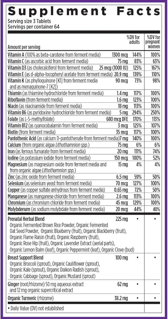 New Chapter Advanced Perfect Prenatal Vitamins, 192ct, Made with Organic, Non-GMO Ingredients for Healthy Baby & Mom - Folate (Methylfolate), Whole-Food Fermented Iron, Vitamin D3 + Ginger
