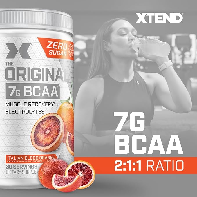 Xtend XTEND Original BCAA Powder 7g BCAA and 2.5g L-Glutamine, Sugar Free Post Workout Muscle Recovery Drink with Amino Acids for Men & Women, 30 Servings