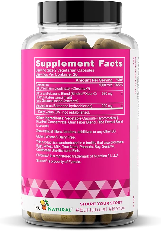 Metabolism for Her - Weight Loss Pills for Women - Appetite Suppressant, Fat Burner, Metabolism Booster - Combat Cravings & Lose Belly Fat - Berberine, Chromium Picolinate & Guarana - 60 Veg Capsules