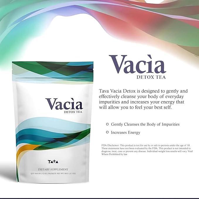 Tava Vacia Tea - Cleansing Tea Infused with Cassia Angustifolia, Carica Papaya Extract, Matricaria Chamomilla Extract & Soluble Fiber Dextrin - Supports Overall Wellness - 30 Packets