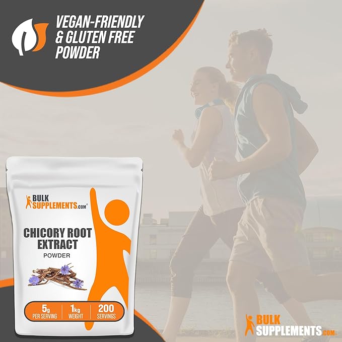 BulkSupplements.com Chicory Extract Powder - Chicory Root Supplement, Chicory Root Powder - Fiber Supplement, Gluten Free, 5g per Serving, 1kg (2.2 lbs) (Pack of 1)