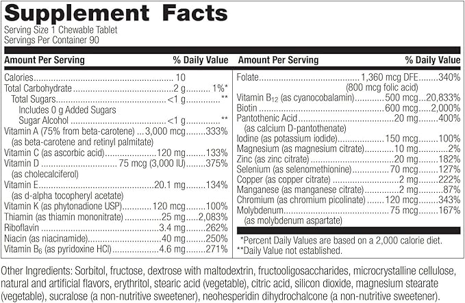 Bariatric Advantage - Chewable Ultra Solo Without Iron - Citrus - 90 Tablets - (Pack of 1)