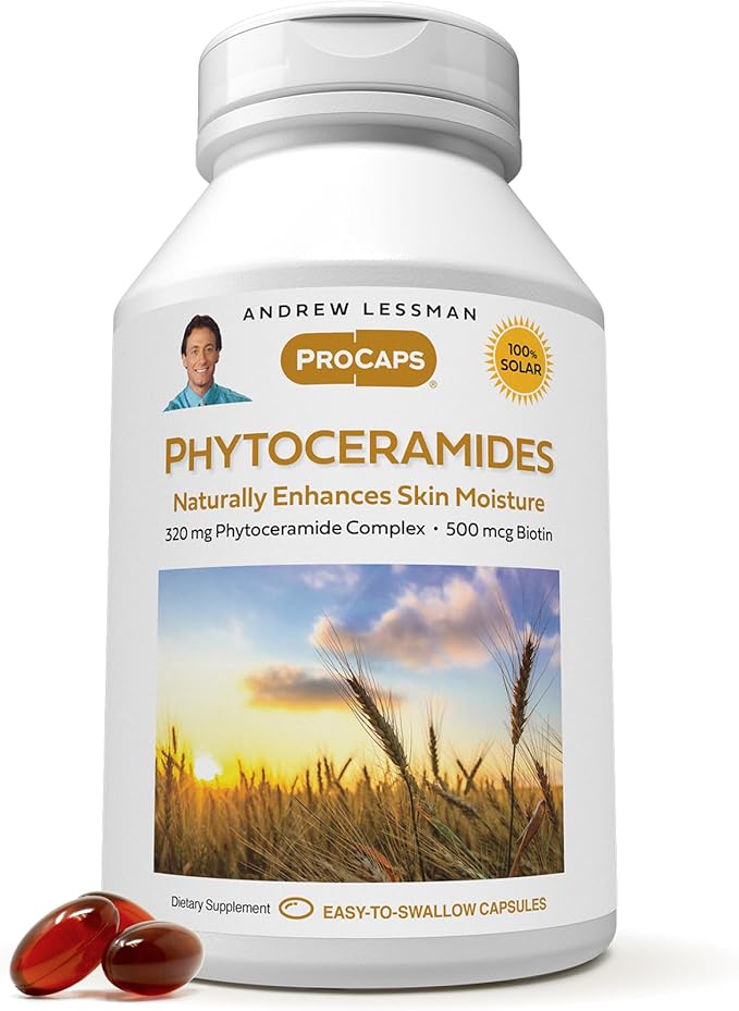 Andrew Lessman Phytoceramides with Biotin 30 Softgels – Skin’s Vital Natural Internal Moisturizer. Naturally Enhances Soft, Smooth, Radiant Skin. No Additives. Small Easy to Swallow Softgels