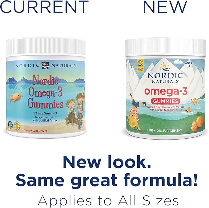 Nordic Naturals Nordic Omega-3 Gummies, Tangerine - 120 Gummies - 82 mg Total Omega-3s with EPA & DHA - Non-GMO - 60 Servings
