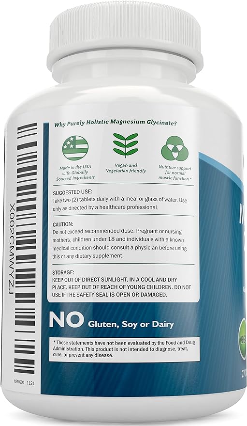 Magnesium Glycinate 400mg - 270 Magnesium Tablets (not Capsules) - 400 mg Elemental Magnesium - Highly Bioavailable - Vegan and Vegetarian - for Improved Sleep, Stress Relief & Cramp Defense