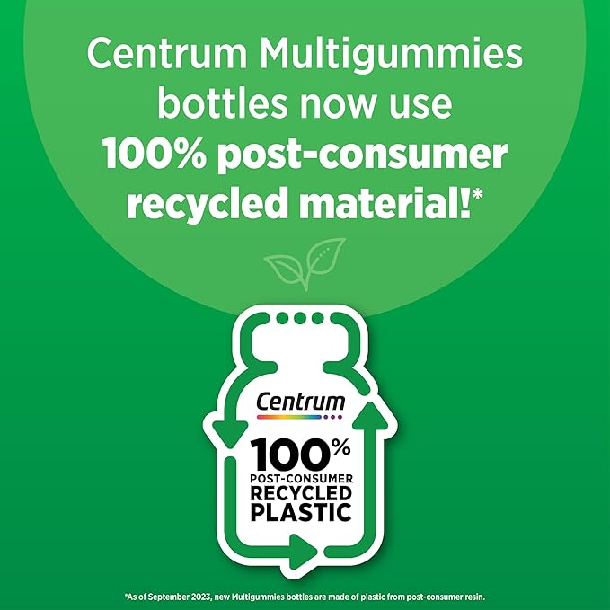 Centrum MultiGummies Gummy Multivitamin for Adults, Multivitamin/Multimineral Supplement with Vitamins D, B and E, Assorted Fruit Flavor - 180 Count