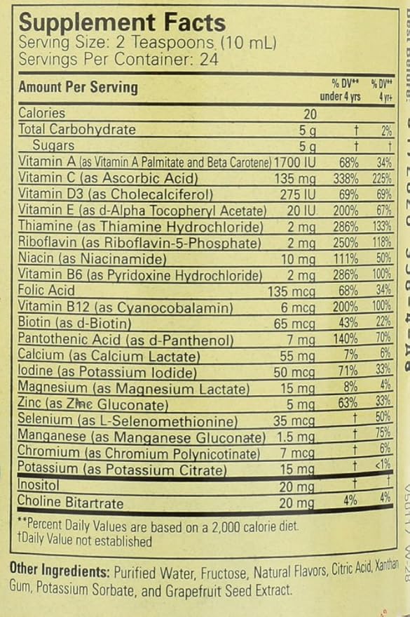 CHILDLIFE ESSENTIALS, Kids Liquid Multivitamin and Mineral Supplement - Liquid Vitamins for Kids, All-Natural, Gluten-Free, Non-GMO - Natural Orange & Mango Flavor, 8 Ounce Bottle (Pack of 2)