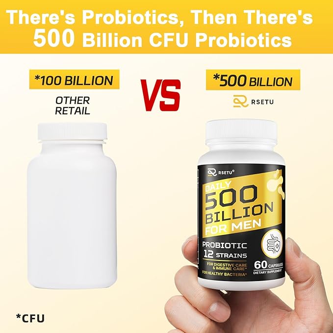 Probiotics for Men, 500 Billion CFU 12 Strains Mens Probiotic with Turmeric Cranberry & Goji, Gut Health for Men, Probiotics for Men Digestive Health, Bloating, Immune & Overall Health, 30-Day Supply