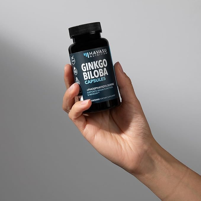 Ginkgo Biloba 120mg - Nootropic that Supports Brain Health, Mental Alertness, Memory & Focus - Energy and Focus Supplement With Ginkgo Biloba Extract and Phosphatidylserine - 60 Non-GMO Capsules