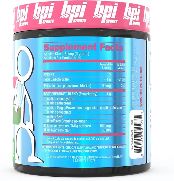 BPI Sports Best Creatine - Includes 6 Advanced Forms of Creatine - Supports Muscle Building and Post-Workout Recovery - Watermelon Cooler, 50 Servings