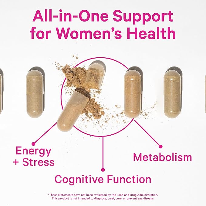 Pink Stork Ashwagandha, Maca Root, and Black Cohosh - Hormone Balance for Women - 9 Clinically-Studied Herbs for Perimenopause and Menopause - Hot Flashes, Mood Swings, Energy, 60 Capsules