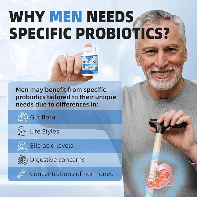 ZEBORA Probiotics for Men 100 Billion CFU - Probiotics for Digestive Health, Men's Probiotics Supplement, Prebiotics & Enzymes, for Prostate Health with Saw Palmetto | 90 Veg Capsules