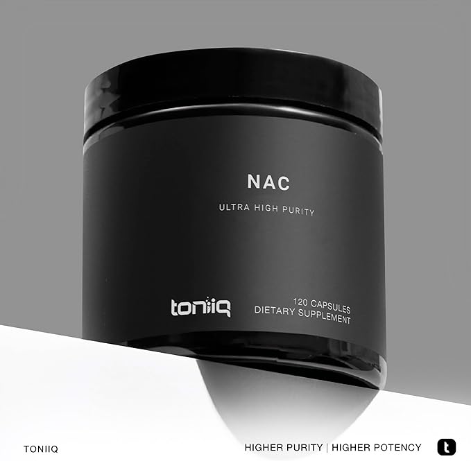 Toniiq 1300mg NAC - 2 Month Supply - Min. 98%+ Tested Purity - Ultra High Strength Bioavailable NAC Cysteine Supplement - 120 Vegetarian N Acetyl Cysteine Capsules -Lab Tested TQ