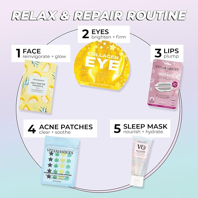 Vitamasques Pineapple Face Sheet Mask 7 Pack - Boost Skins Natural & Dewy Glow with Vitamin C, Hyaluronic Acid, and Pineapple Extracts