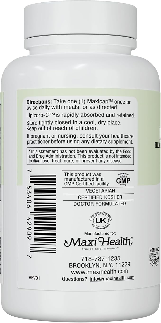 Liposomal Vitamin C - Liposomal VIT C - 500mg Capsules with Digestive Blend - Highly Absorbable High Dose VitaminC - Non GMO Kosher Vegetarian Doctor-Formulated Immune Support Supplement (90 Count)