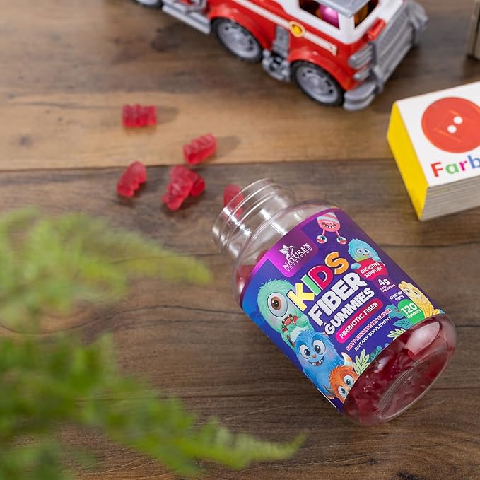 Fiber Gummies for Kids Supplement - Daily Prebiotic Fiber for Kids, Supports Regularity, Digestive Health & Immune Support, Nature's Plant Based Chicory Root Vitamins, Vegan, Berry Flavor, 120 Gummies